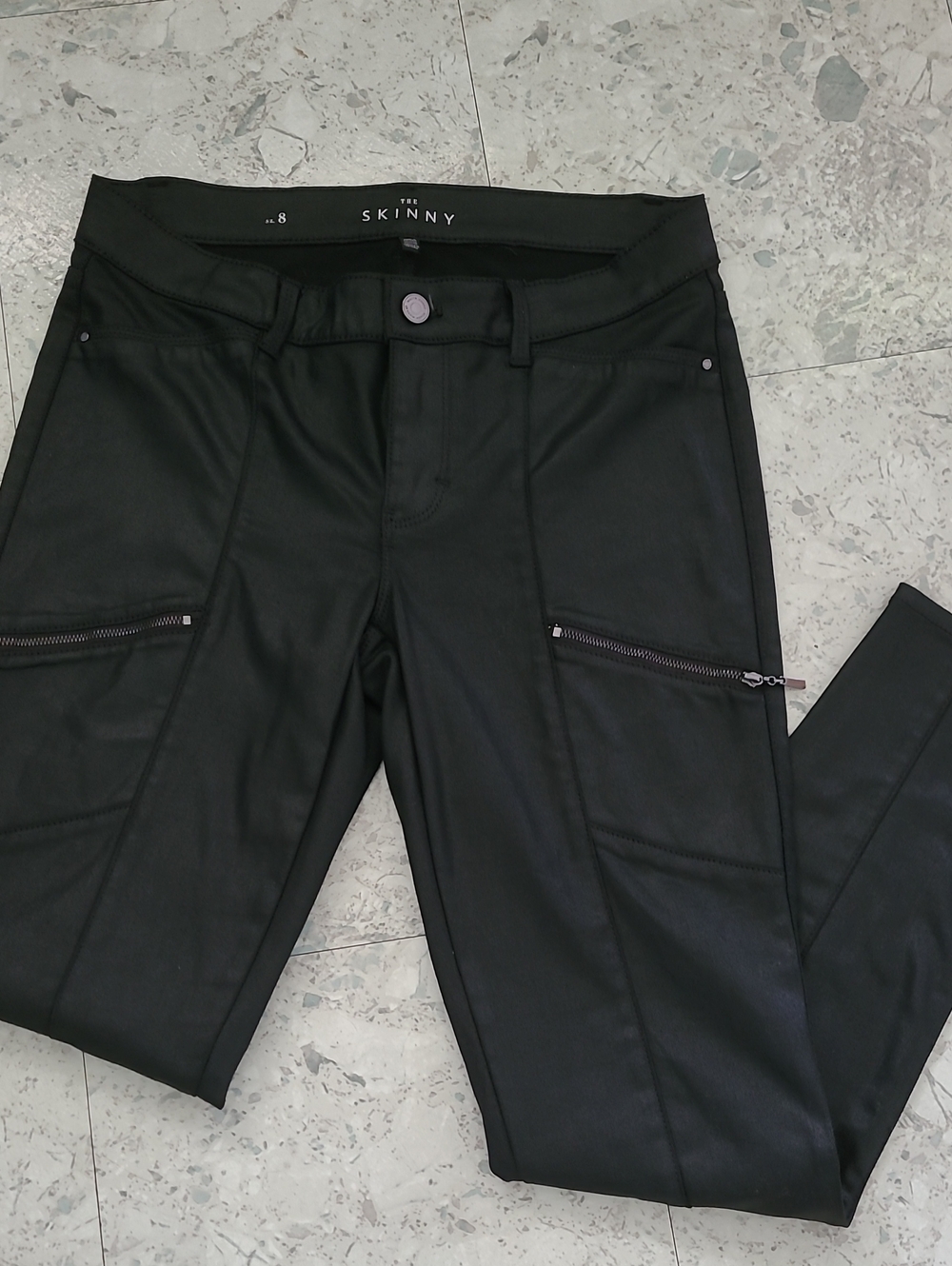 WhiteHouse BlackMarket Faux-Leather Womens Skinny Jeans